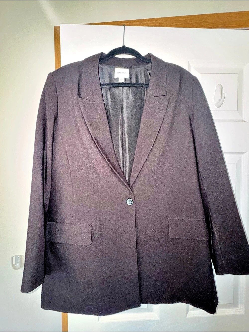 NINE WEST Classic Single Button Blazer Black Size XXL